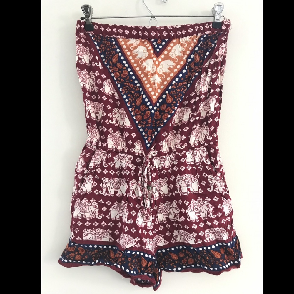 Elephant Print Romper